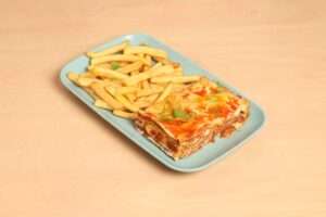 Lasagne and chips